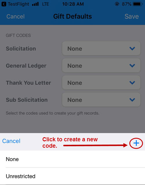 Adding a new code in DPMobile for Gift Defaults. 
